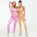 Ladies Two Piece Sports Bra and Legging Set Gym Activewear Custom Print Women Active Wear Sets